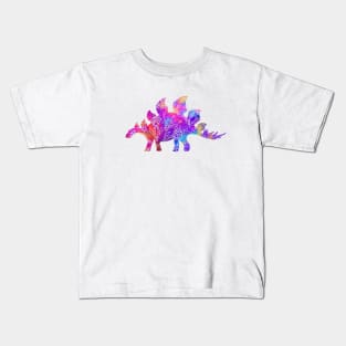 Rainbow Mandala Stegosaurus Kids T-Shirt